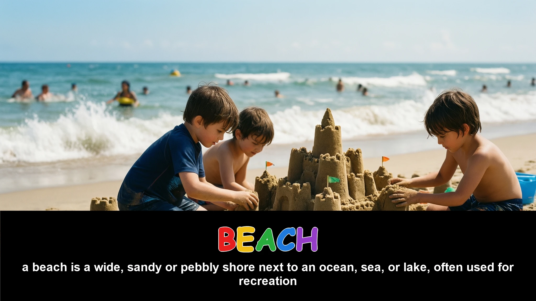 English Illustration for beach